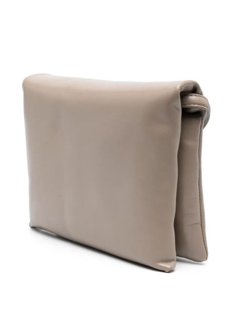 Marni Prisma leather clutch bag - Brown