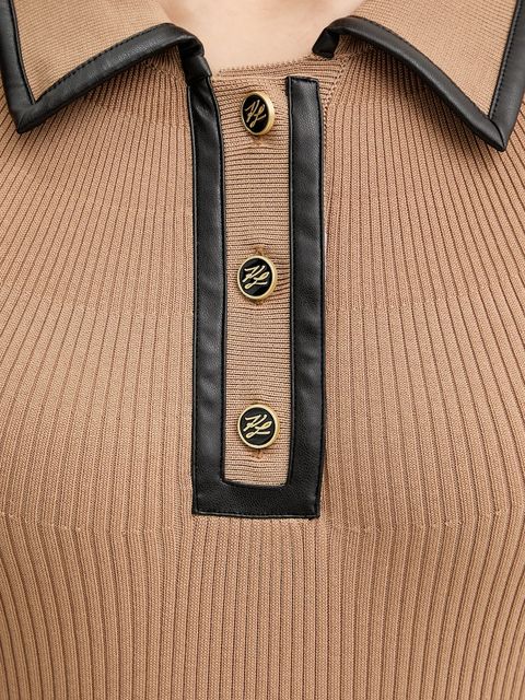 Karl Lagerfeld sweter damski kolor beżowy lekki B1W18009