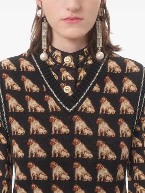 Valentino Garavani Petit Charles jacquard vest - Black