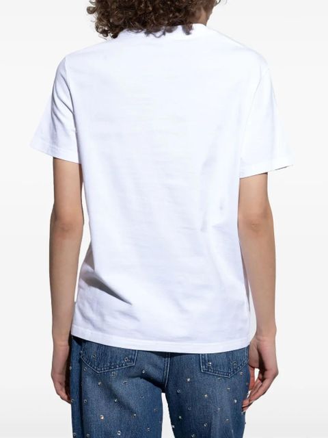 Versace fringed embroidered T-shirt - White