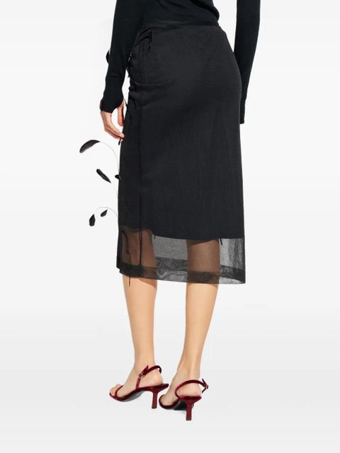 Jil Sander feather-embellished midi skirt - Black
