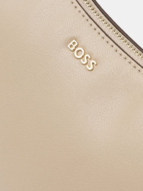 BOSS torebka skórzana kolor beżowy 50547773