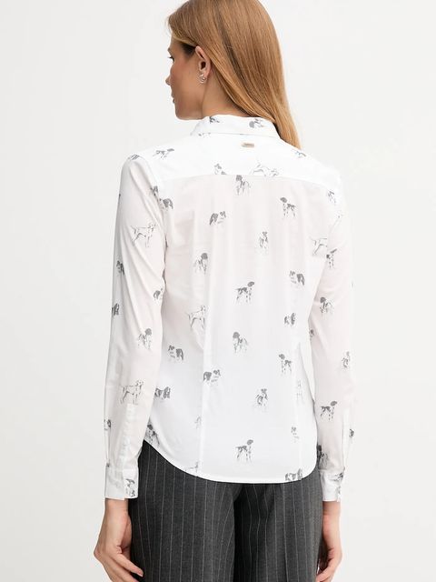 Barbour koszula BRAMBLES damska kolor biały slim z kołnierzykiem klasycznym LSH1644 - zdjęcie produktu nr 2