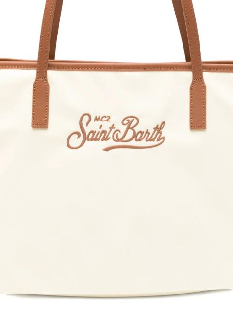 MC2 Saint Barth City embroidered-logo tote bag - Neutrals