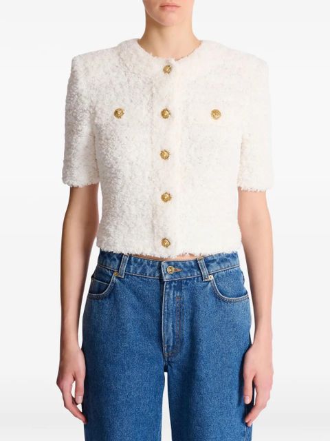 Balmain short-sleeve cardigan - Neutrals