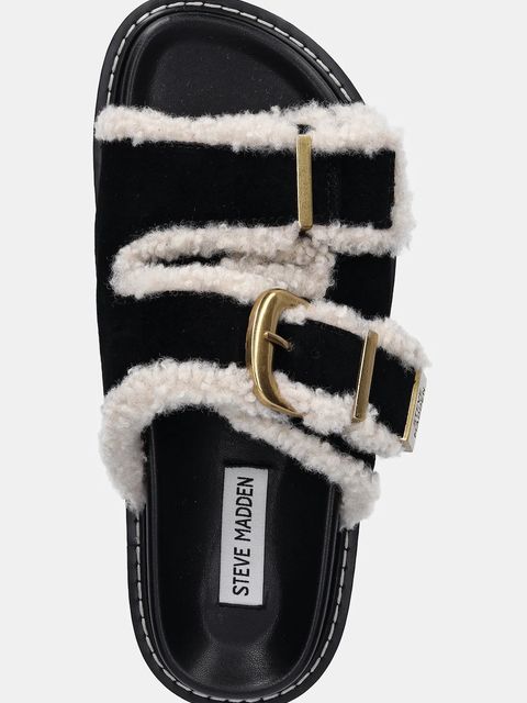 Steve Madden klapki zamszowe Arch-F damskie kolor czarny 11005031