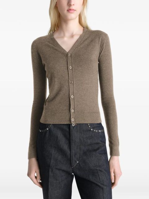 LEMAIRE buttoned V-neck cardigan - Brown - zdjęcie produktu nr 2