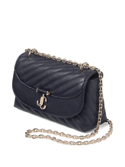 Jimmy Choo Curve quilted logo-plaque cross-body bag - Blue