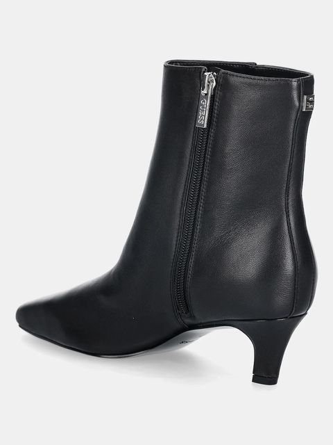 Guess botki skórzane IDREENA damskie kolor czarny na szpilce FLFIRN LEA10