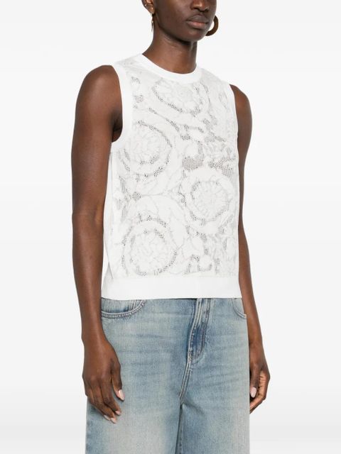 Versace lace knit top - White