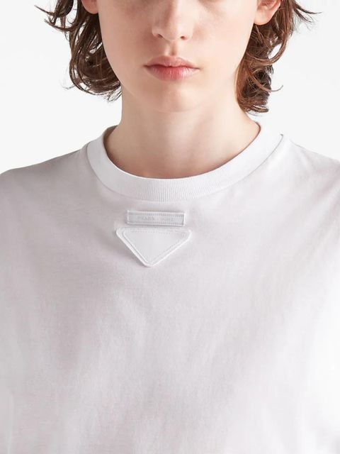 Prada triangle-logo jersey T-shirt - White