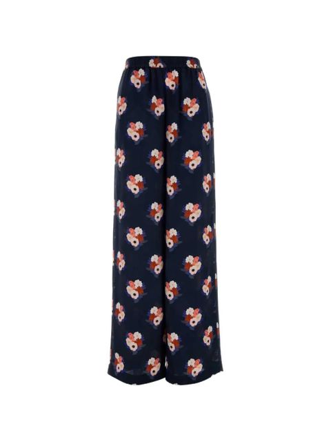FENDI floral-print silk palazzo pants - Blue - zdjęcie produktu nr 1