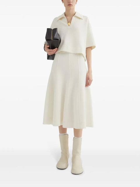 Jil Sander panelled flared midi skirt - White - zdjęcie produktu nr 2