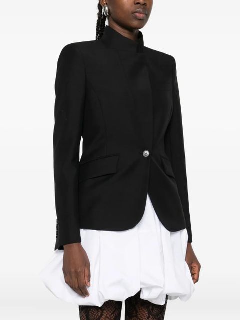 Alexander McQueen high-neck single-button jacket - Black