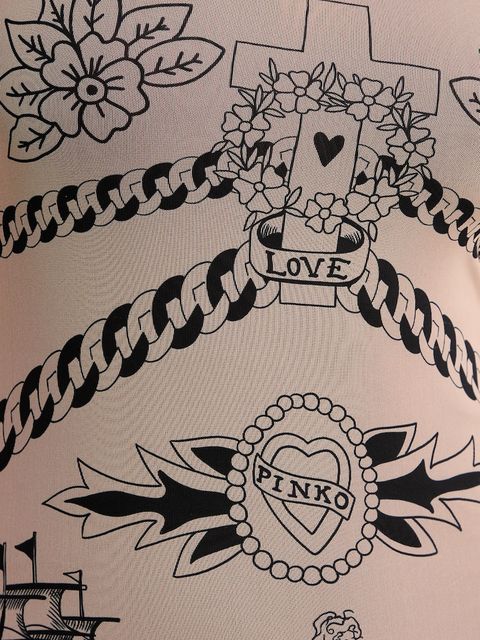 Pinko sukienka kolor beżowy midi dopasowana 105797 A2VM