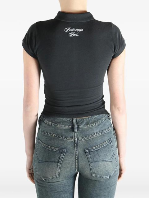Balenciaga buttoned polo top - Black