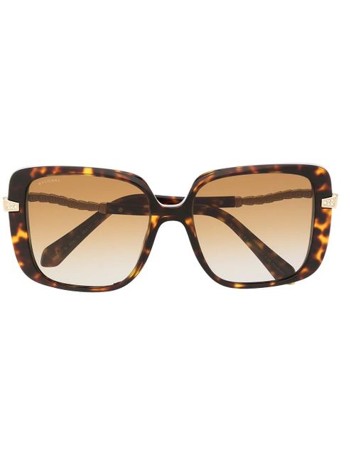 Bvlgari oversize-frame tinted sunglasses - Brown - zdjęcie produktu nr 1