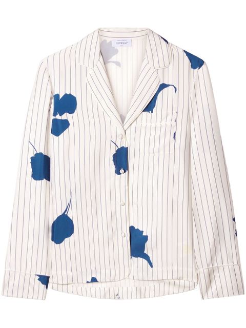 Off-White striped poplin pajama shirt - zdjęcie produktu nr 1