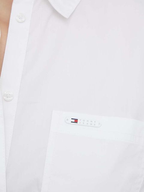 Tommy Jeans koszula damska kolor biały regular z kołnierzykiem klasycznym DW0DW17520