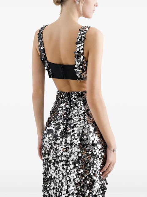 Dolce & Gabbana sequin-embellished cropped top - Silver