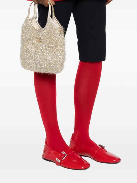 Miu Miu Ivy logo top-handle tote bag - Gold - zdjęcie produktu nr 2