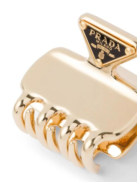 Prada triangle-logo claw clip - Gold - zdjęcie produktu nr 2