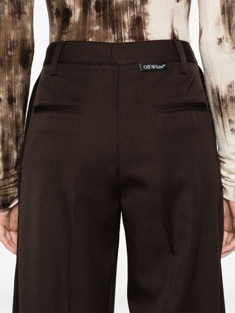 Off-White virgin-wool wide-leg trousers - Brown