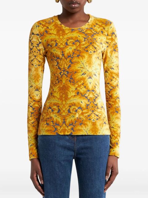 ETRO chenille jacquard long-sleeve t-shirt - Yellow - zdjęcie produktu nr 2