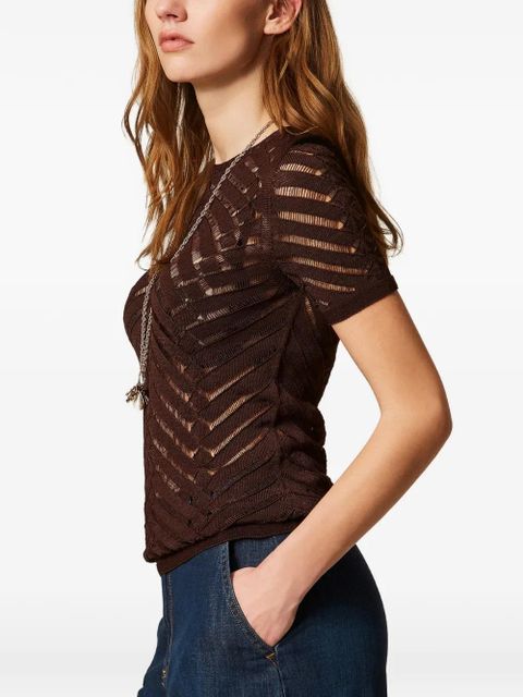 TWINSET chevron knitted T-shirt - Brown