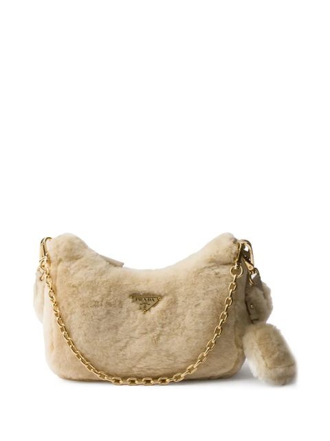Prada Re-Edition shearling mini bag - Neutrals - zdjęcie produktu nr 1