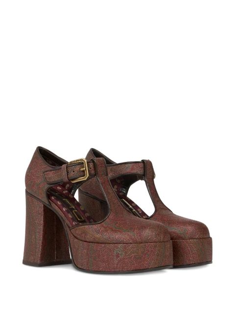 ETRO 105mm paisley-print platform pumps - Brown - zdjęcie produktu nr 2
