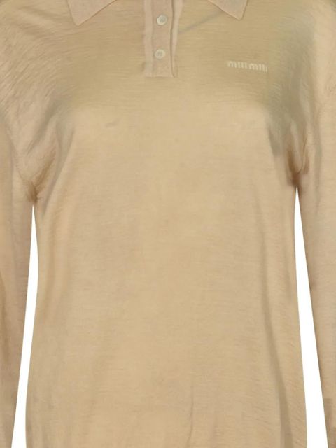 Miu Miu long-sleeves polo shirt - ALBINO
