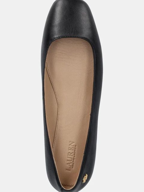 Lauren Ralph Lauren baleriny skórzane Emellie Bllt kolor czarny 802970534001