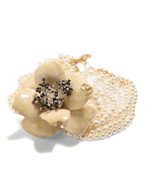 Valentino Garavani Fleur Lumineuse necklace - Neutrals