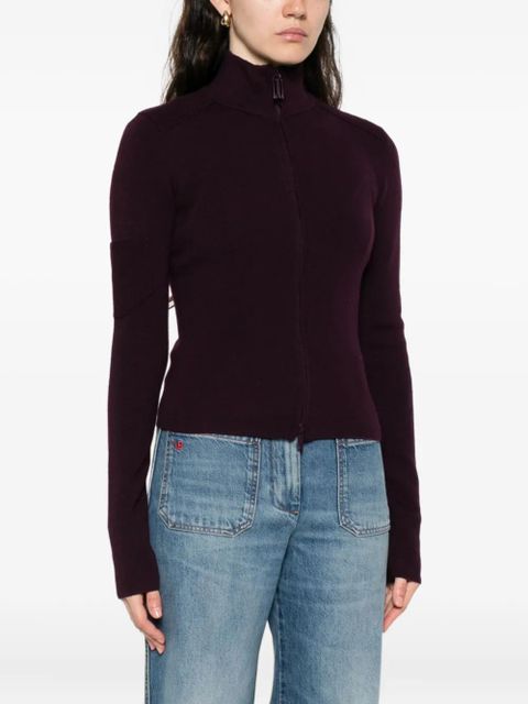 Victoria Beckham high-neck zip-front cardigan - Red