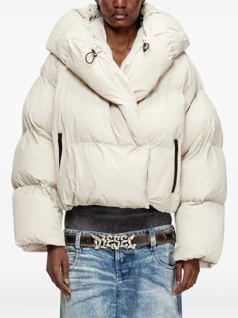 Diesel W-Iley-T1 wrap hooded puffer jacket - 7FE