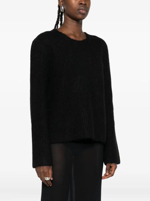 Jil Sander ribbed wool-mohair blend sweater - Black