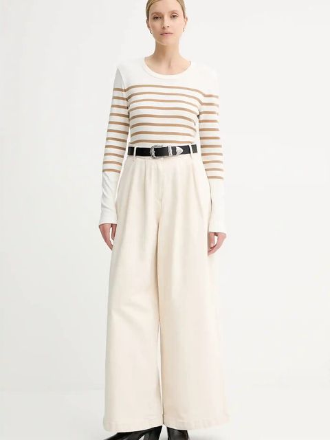 Marc O'Polo longsleeve bawełniany kolor beżowy 508207452151