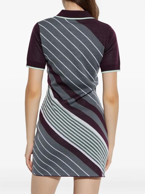 Casablanca striped polo dress - Grey
