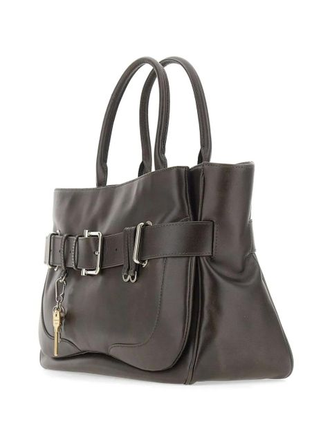 Osoi Brocle buckle charm leather tote bag - Brown