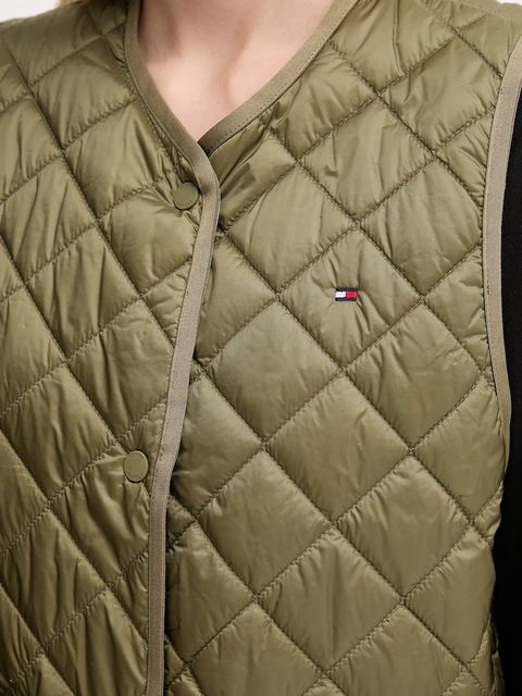 Tommy Hilfiger bezrękawnik kolor zielony przejściowy WW0WW47289