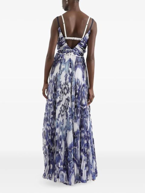 Dolce & Gabbana pleated print dress - Blue