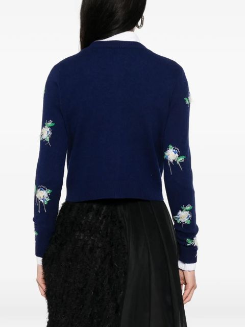 SHUSHU/TONG floral embroidery cardigan - Blue