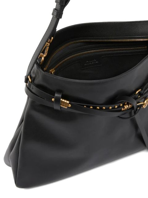 PINKO studded leather shoulder bag - Black