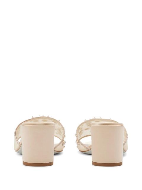 René Caovilla 80mm crystal-embellished mules - Neutrals