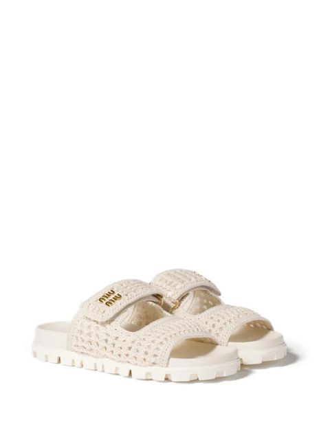 Miu Miu crochet sandals - Neutrals - zdjęcie produktu nr 2
