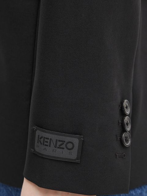 Kenzo marynarka wełniana kolor czarny jednorzędowa FF52VE2619RA.99