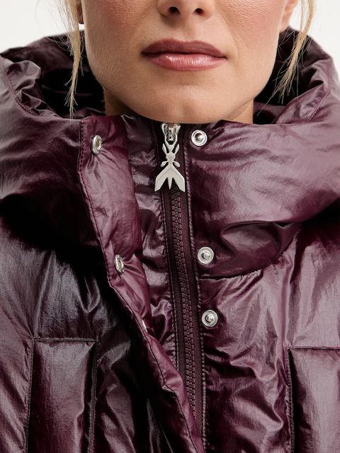 Patrizia Pepe kurtka kolor bordowy zimowa oversize 2O0183 A650