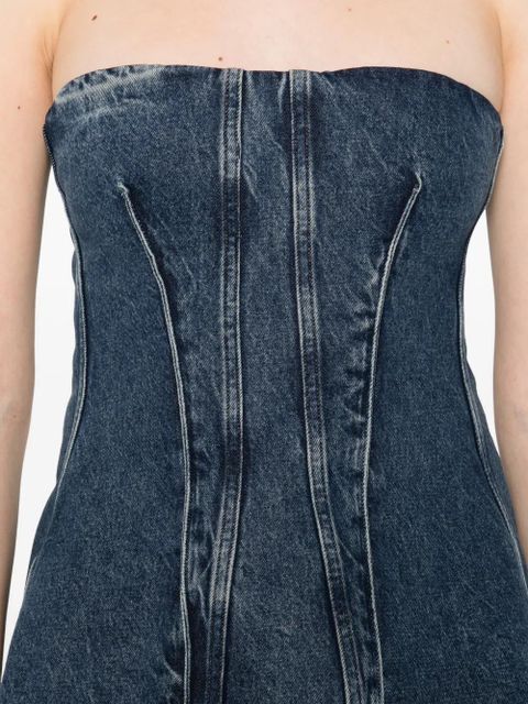 AGOLDE panelled strapless top - Blue