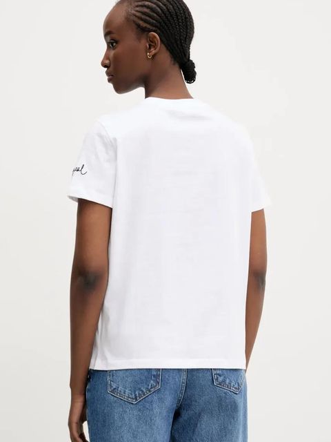 Desigual t-shirt bawełniany MICKEY MOUSE damski kolor biały 25SWTKAI